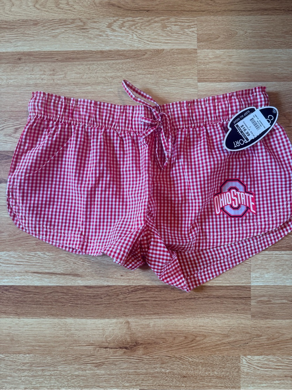 NWT Women's Red Gingham OSU Shorts